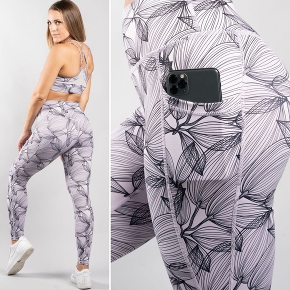 Buffbunny Limitless Legging and Bra Set Purple Citrus Lilac Activewear Large - Picture 2 of 16